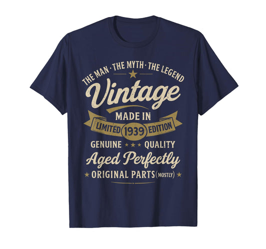 87th Birthday Gift Vintage 1939 Men Funny 87 Years Old 1939 T-Shirt