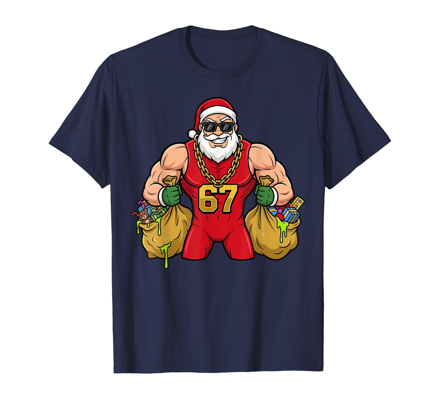 Buff Santa 67 Drip Funny Christmas Meme T-Shirt