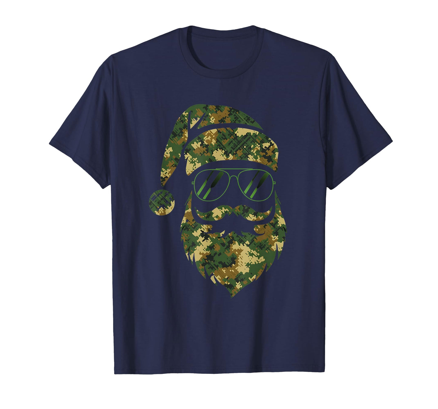 Vintage Santa Face Camouflage Christmas Xmas Camo Men Boys T-Shirt