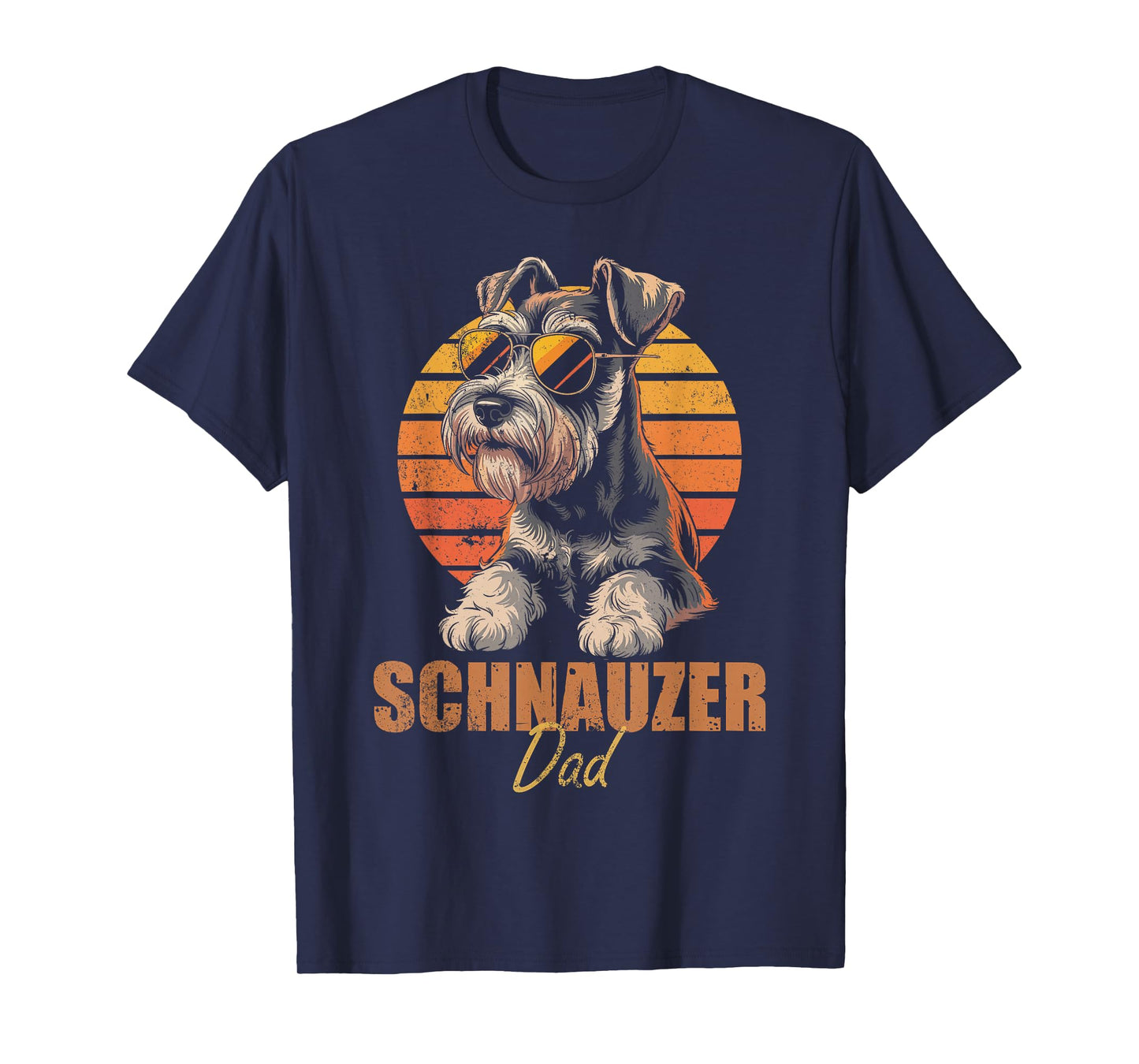 Retro Miniature Schnauzer Dad Funny Vintage Dog Lovers T-Shirt