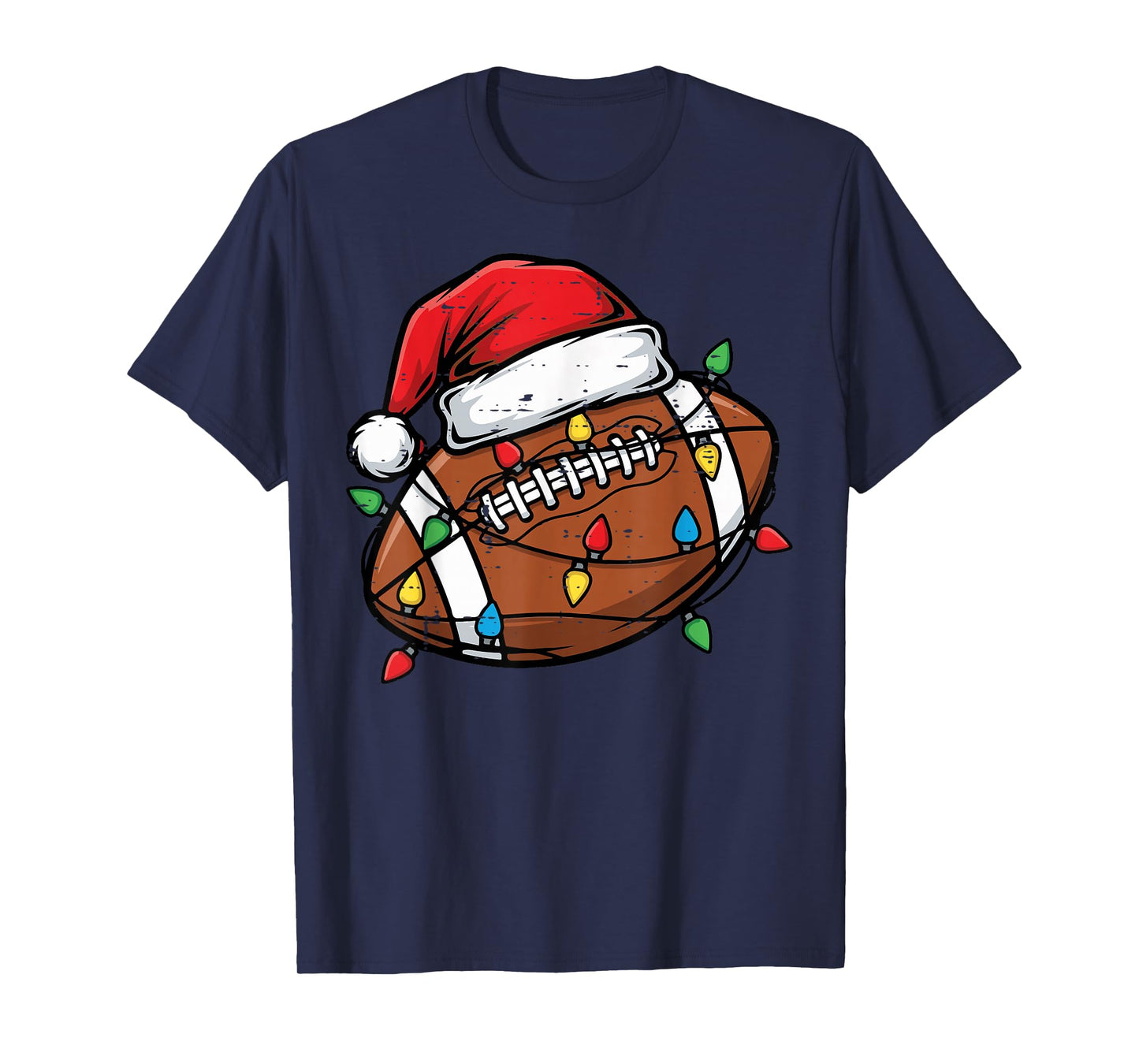 Christmas American Football Santa Funny Xmas Men Boys Kids T-Shirt