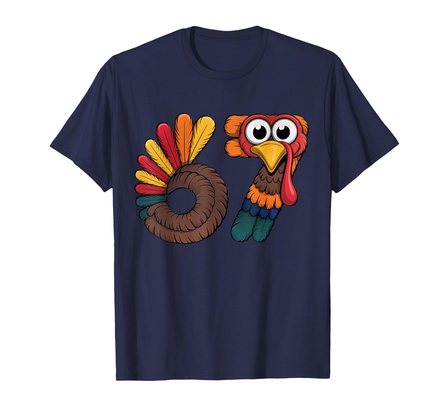 Funny 6 7 Six Seven Meme Thanksgiving Turkey Holiday T-Shirt