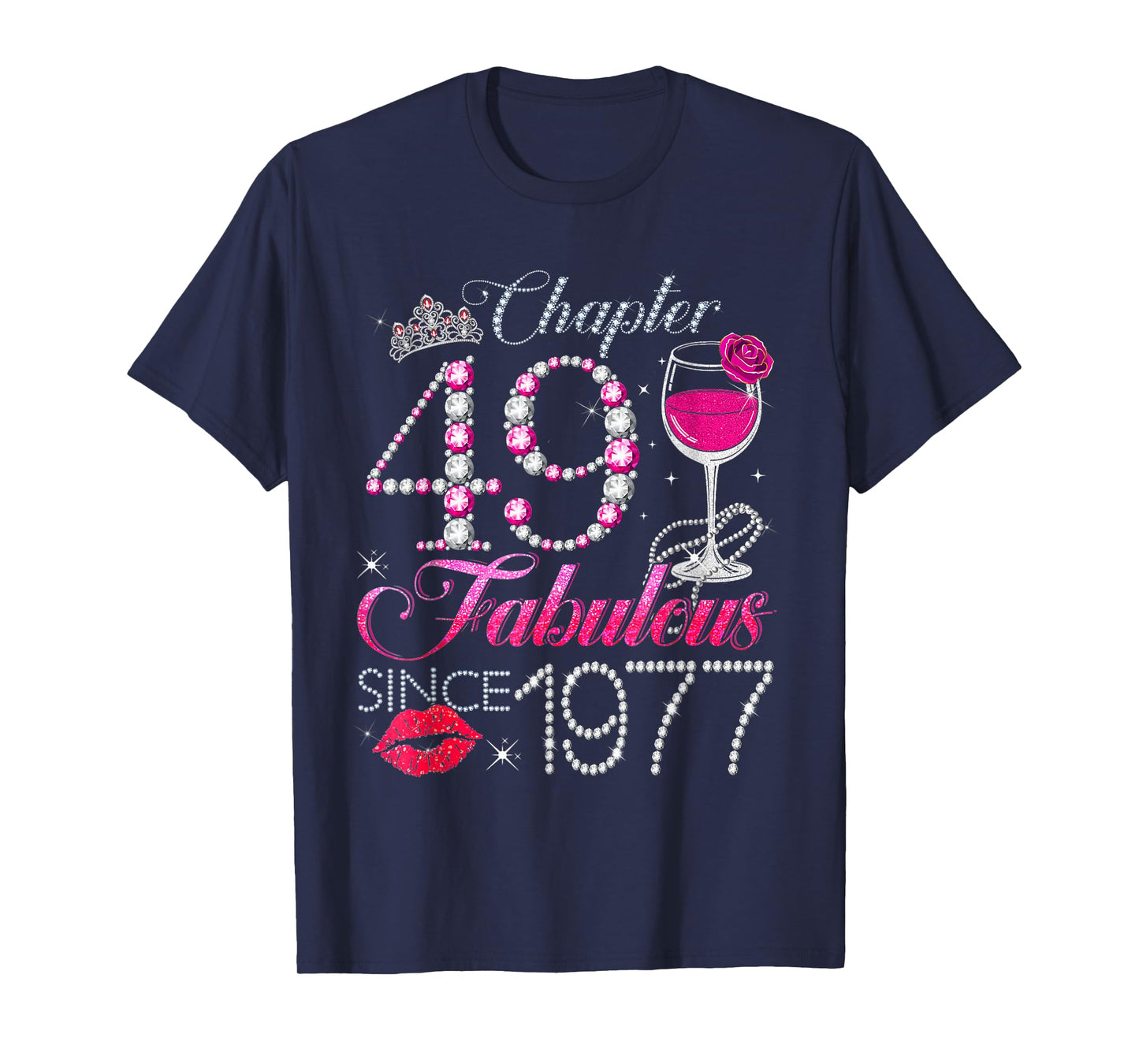 Chapter 49 Fabulous Since 1977 49th Birthday Queen Diamond T-Shirt