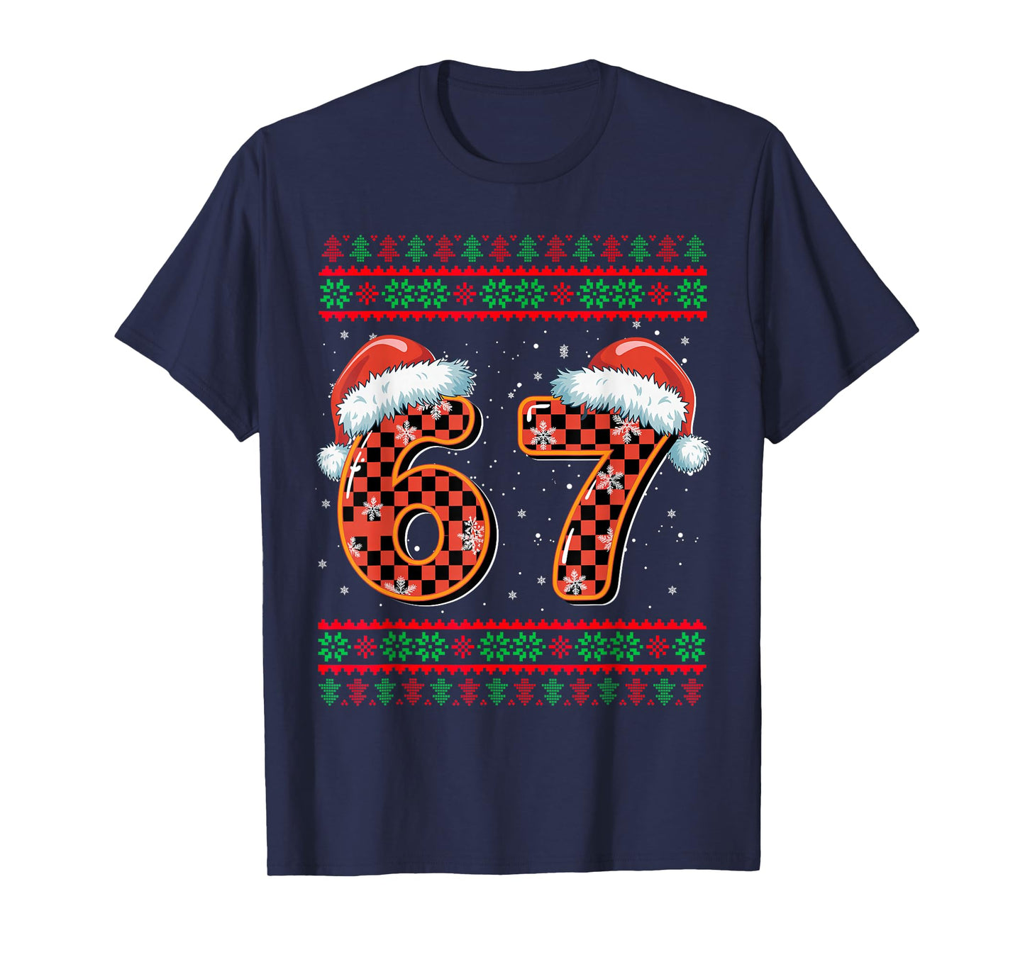 Funny 67 Six Seven Meme Brainrot Cringe Christmas Pajamas T-Shirt