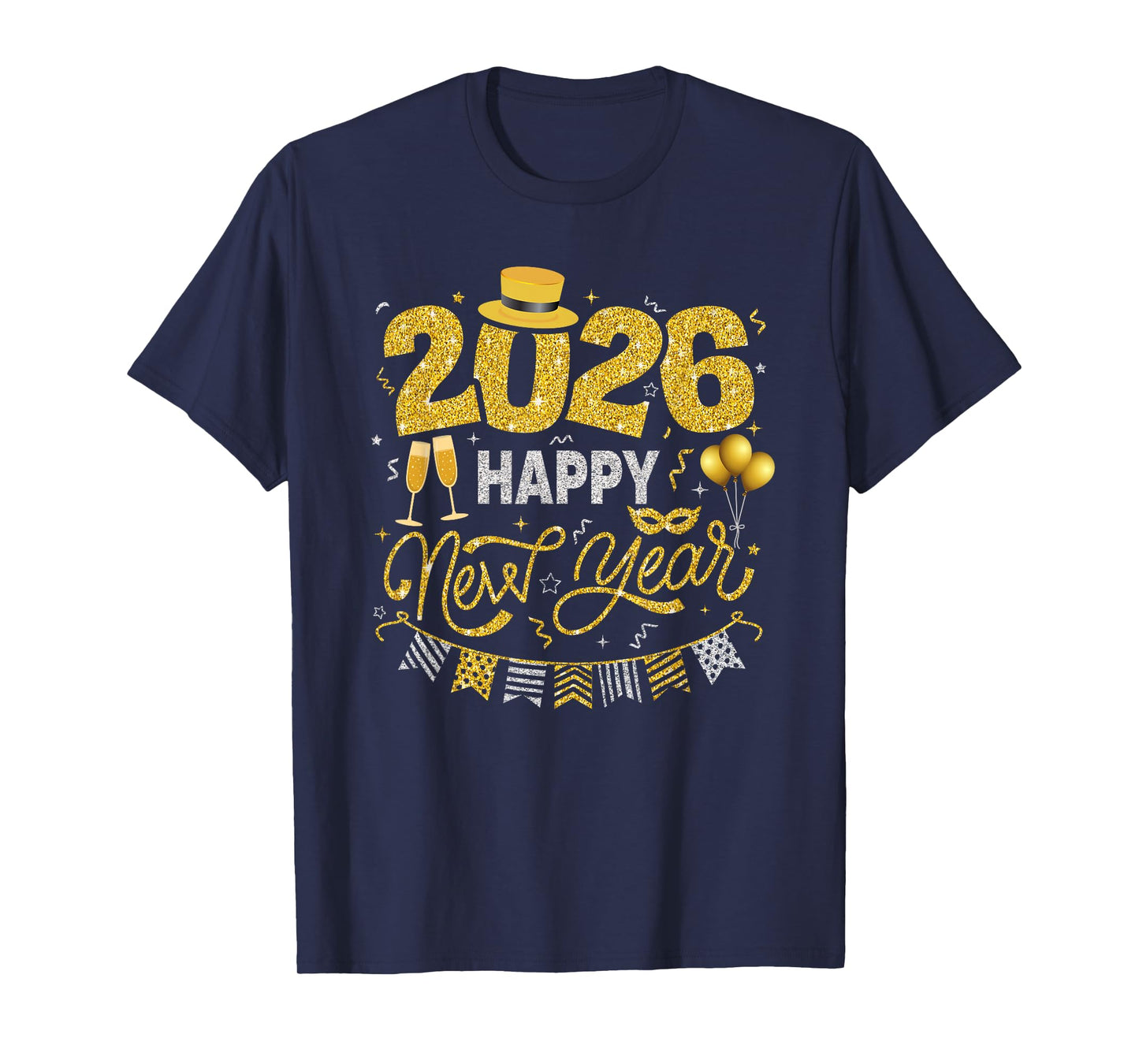 Happy New Year 2026 Fireworks Countdown New Years Eve Party T-Shirt
