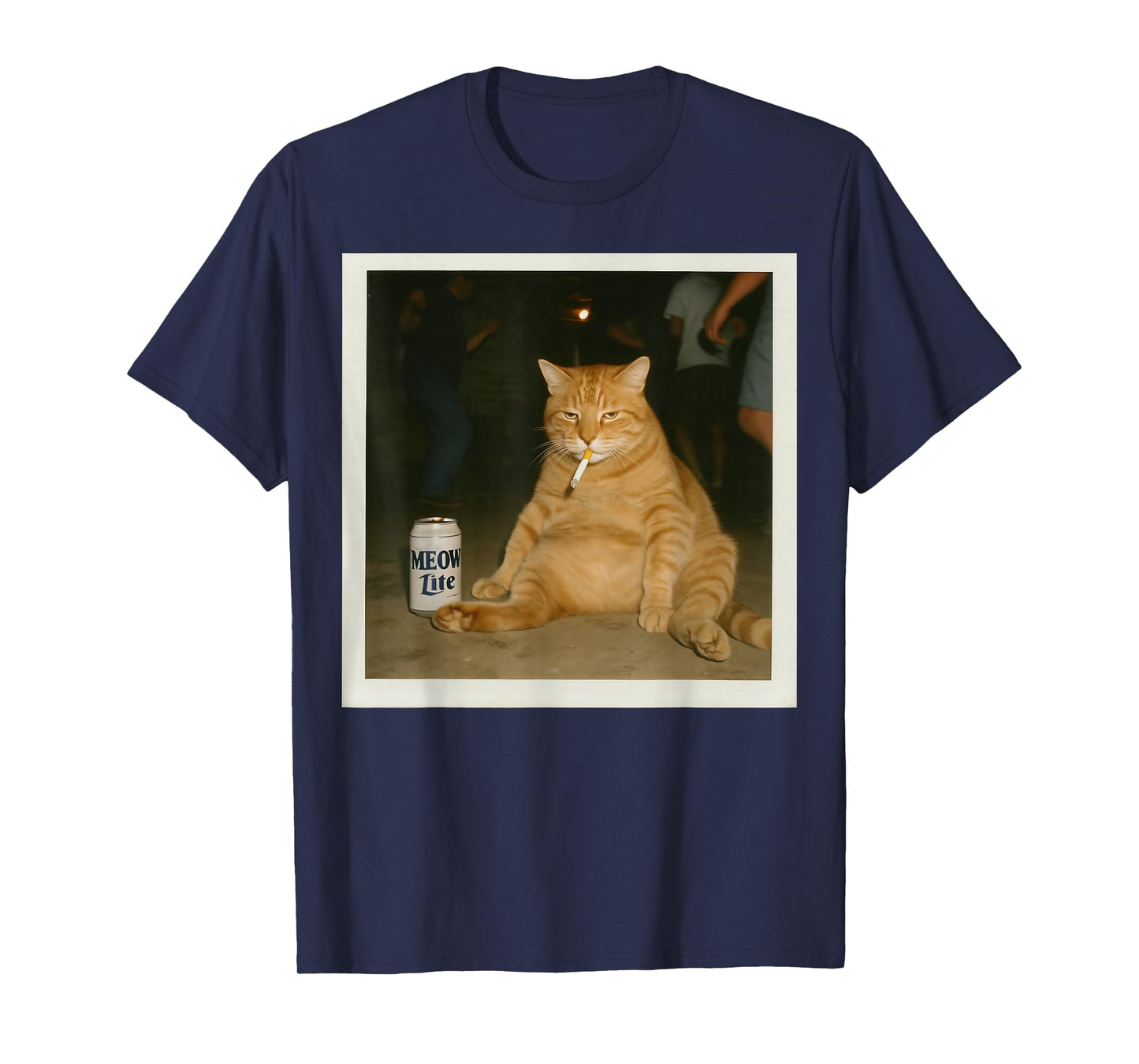 Stupid Brainrot Humor Cat: Meow Lite Party Cat Meme T-Shirt