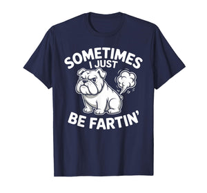 Funny Bulldog Farting Crude Humor Novelty T-Shirt
