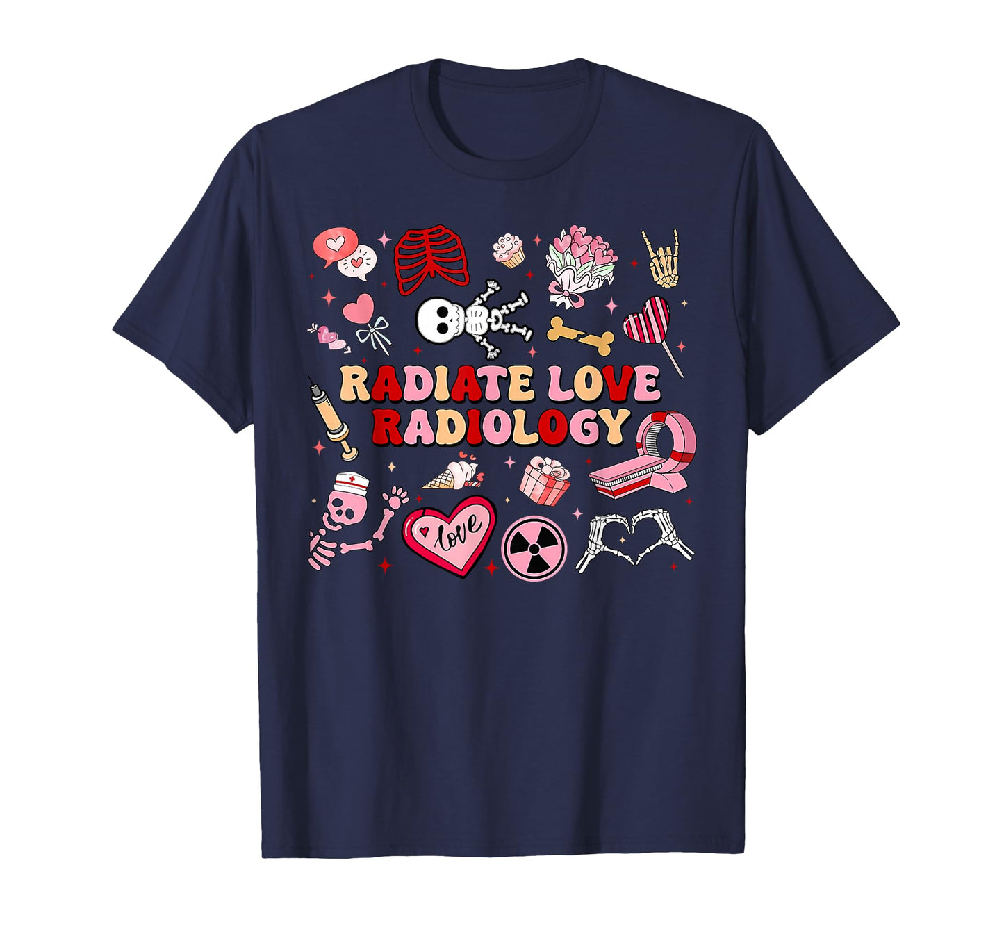 Radiate Love Radiology Valentines Day X-ray Tech Team Nurse T-Shirt