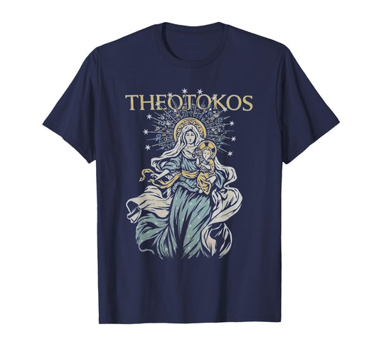 Theotokos Mother of God Devotional Faith Design T-Shirt