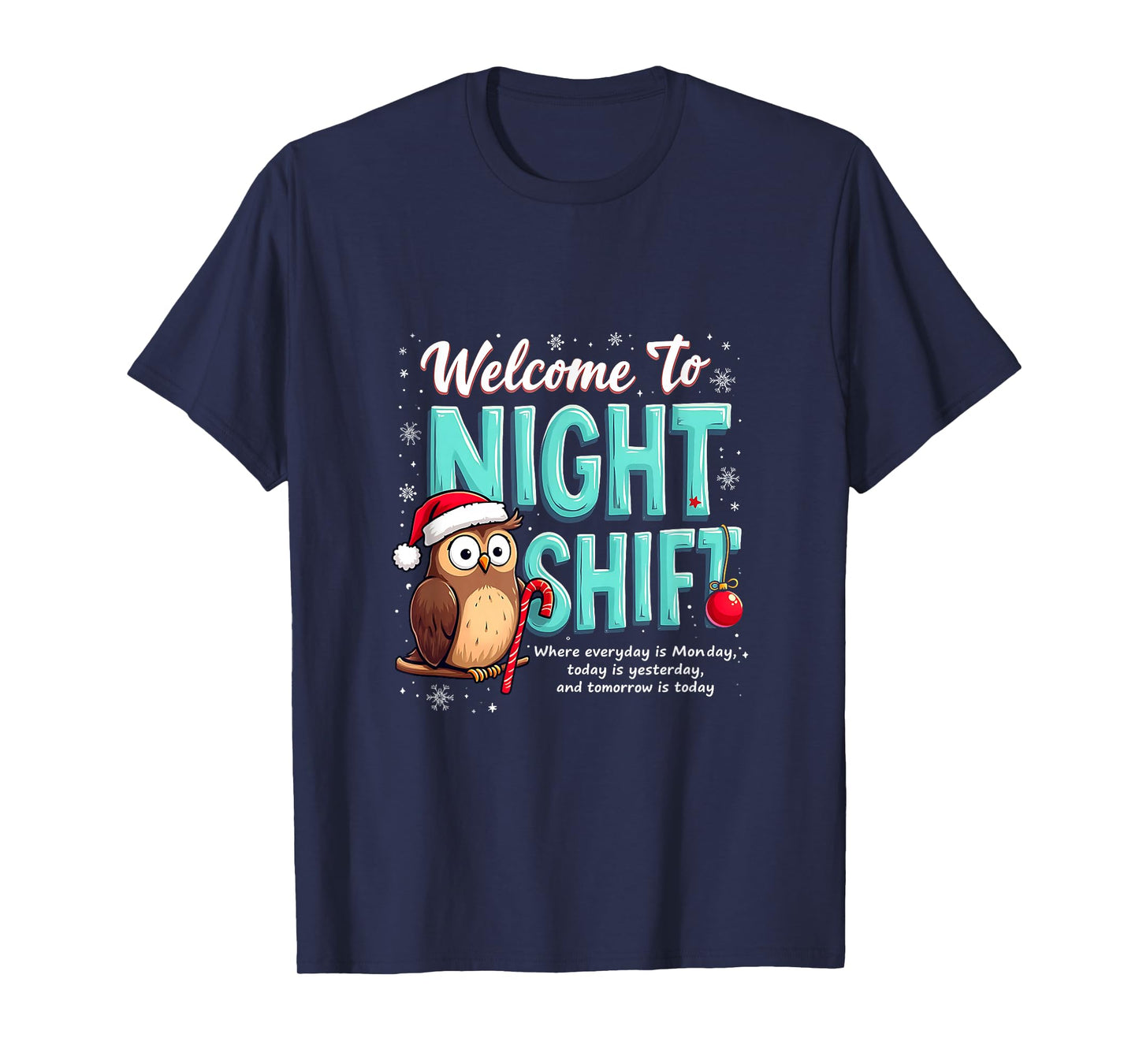 Funny Christmas Nurse ICU Santa Silent Night Groovy ER CNA T-Shirt