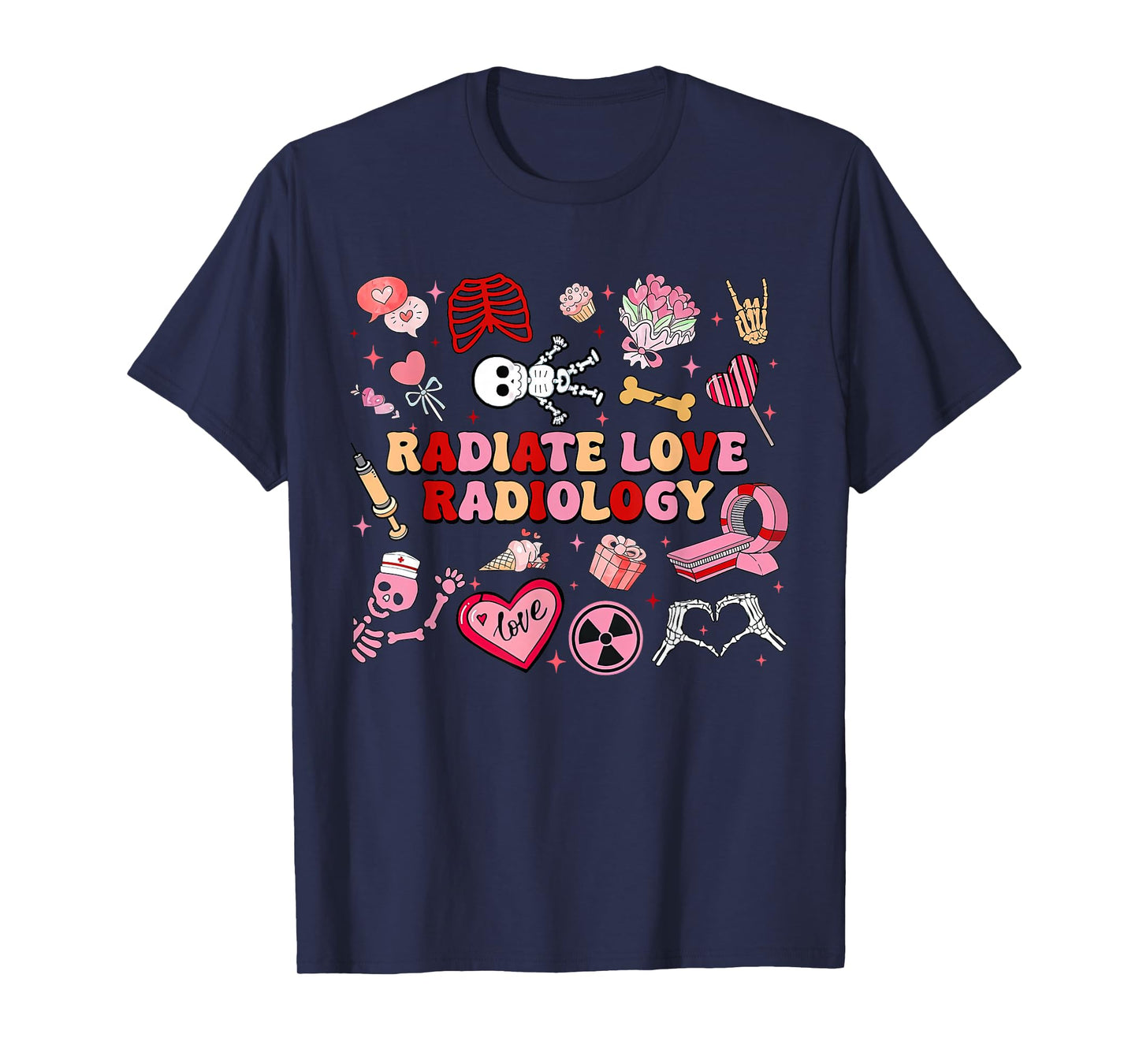 Radiate Love Radiology Valentine X-ray Tech Nuclear Medicine T-Shirt