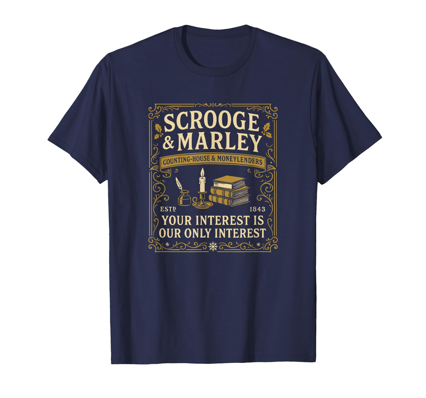 Scrooge and Marley Vintage Dickens Christmas T-Shirt