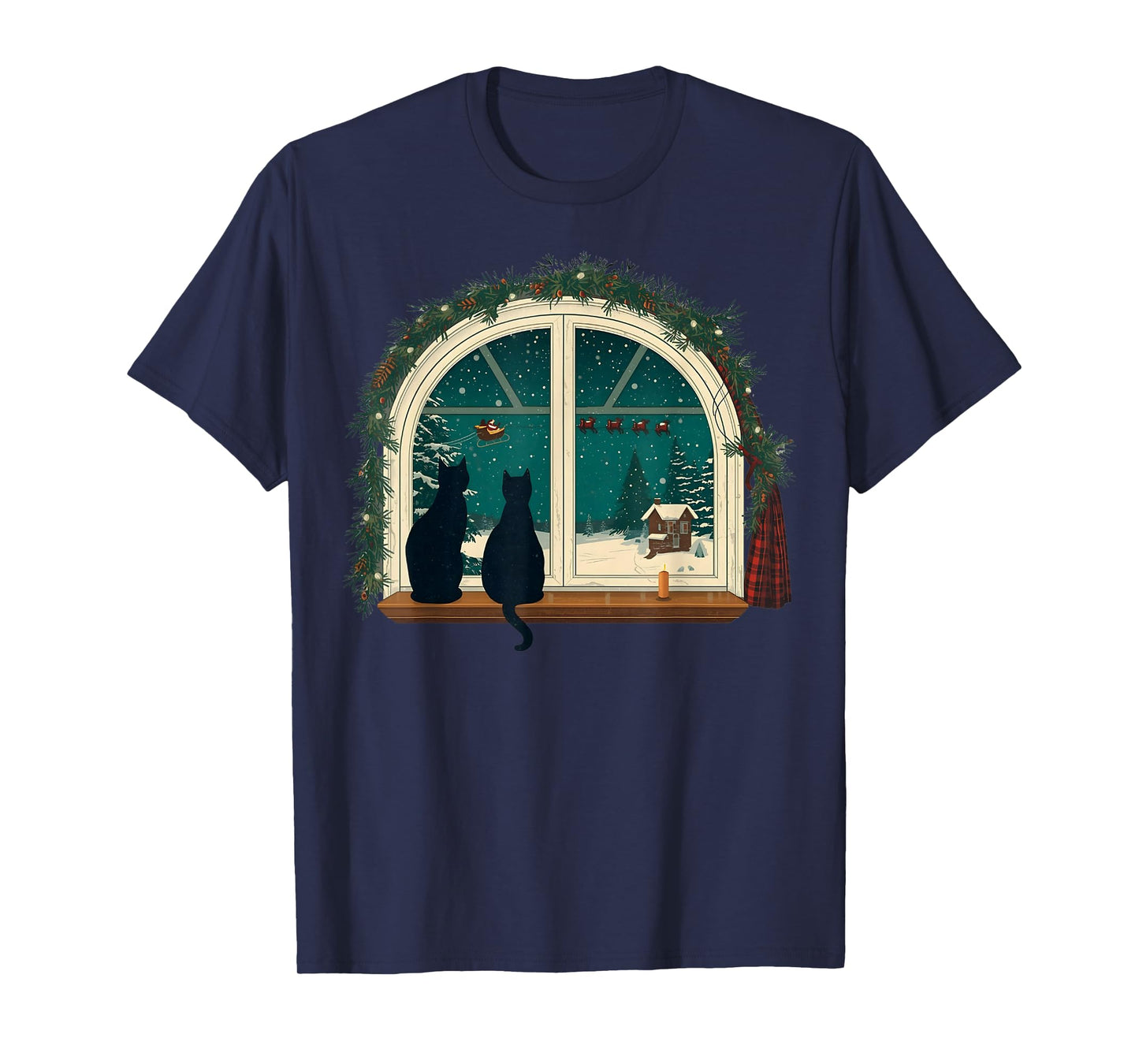 Vintage Cute Cat Christmas Costume Retro Cat T-Shirt
