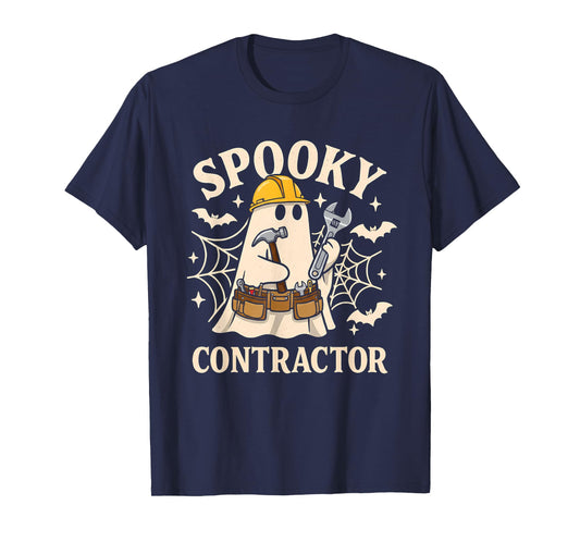 Spooky Contractor Halloween Costume Ghost Funny Construction T-Shirt