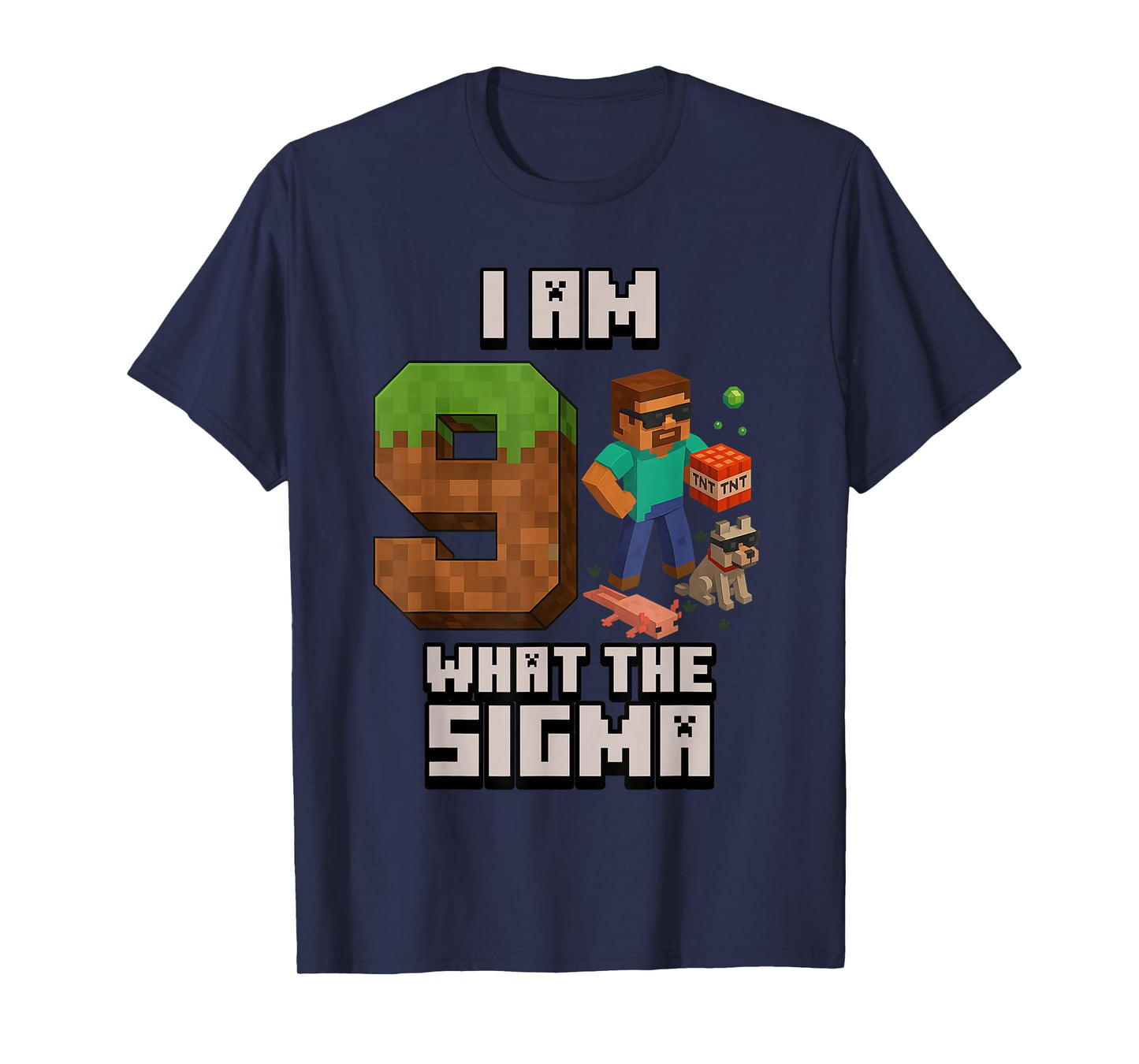 9th Birthday What The Sigma Pixel 9 Bday Gamer Boys Kids T-Shirt