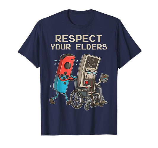 Respect Your Elders Retro Gaming Funny Gamer Controller 80s T-Shirt