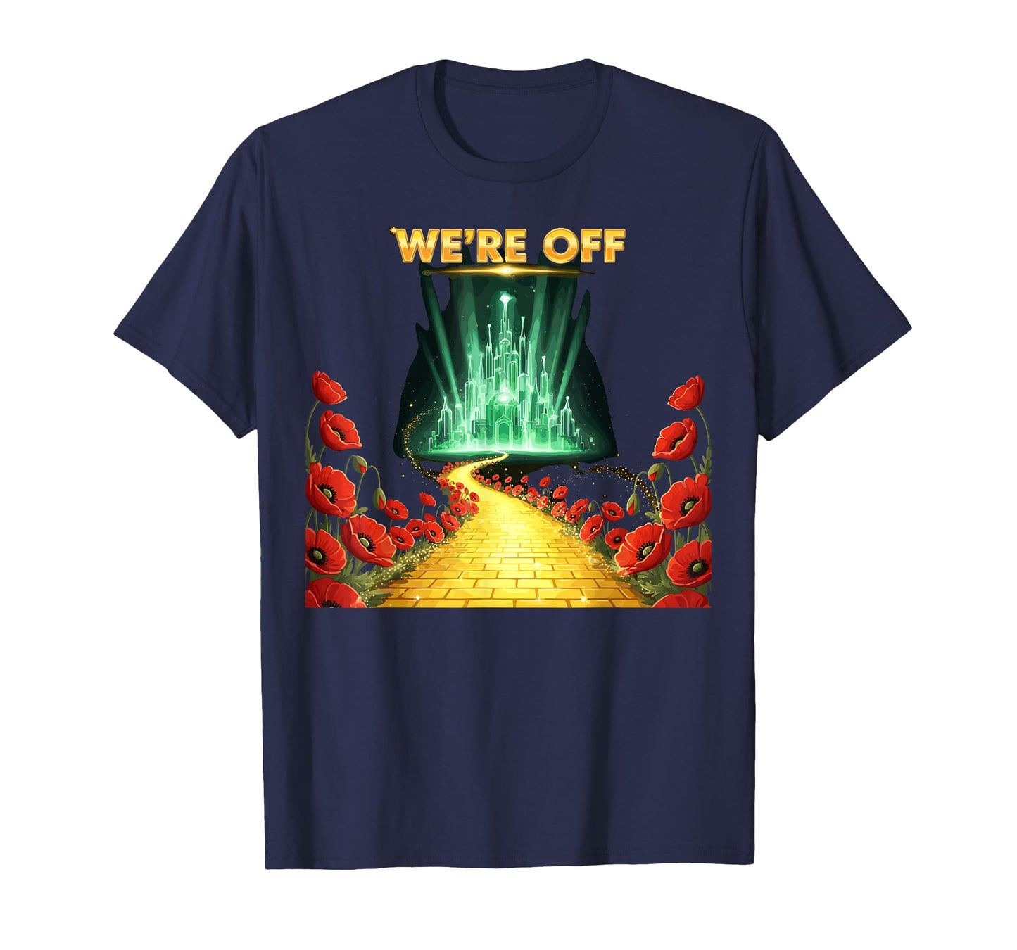 We 're Off Funny Yellow Path Brick Wizard Literature School T-Shirt