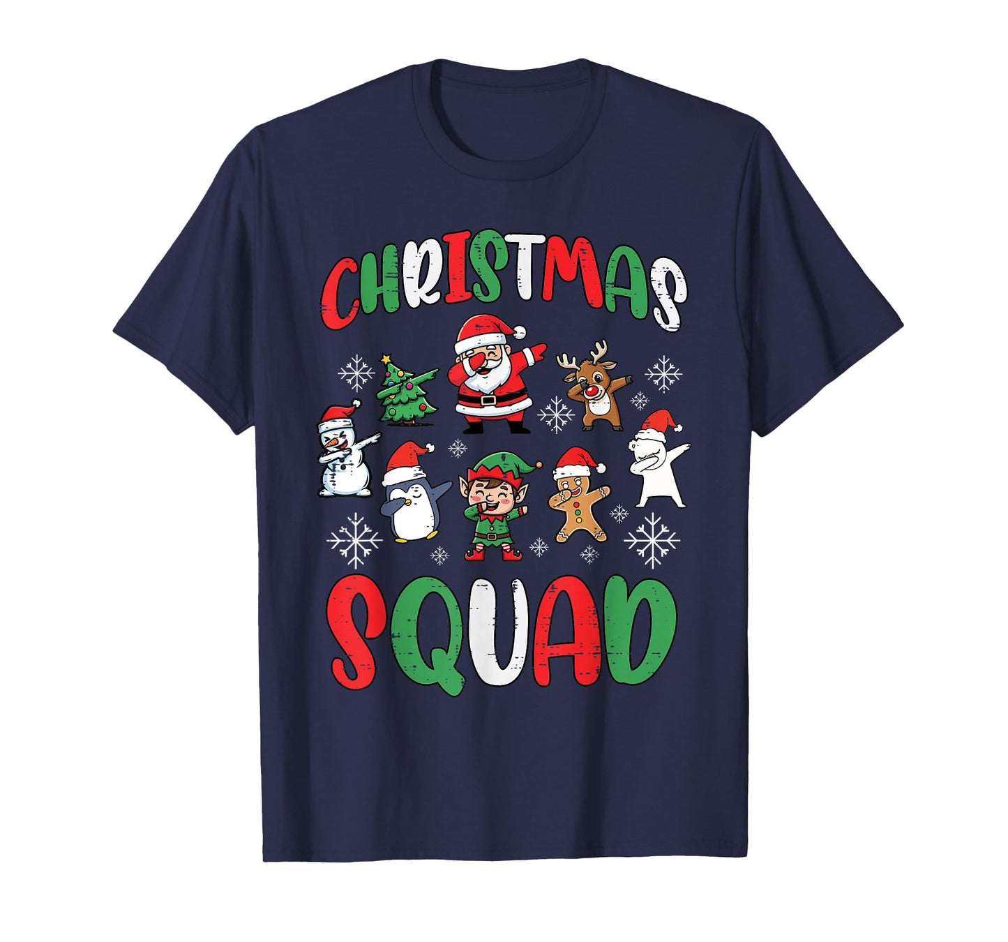 Dabbing Christmas Squad Xmas Crew Matching Kids Men Women T-Shirt