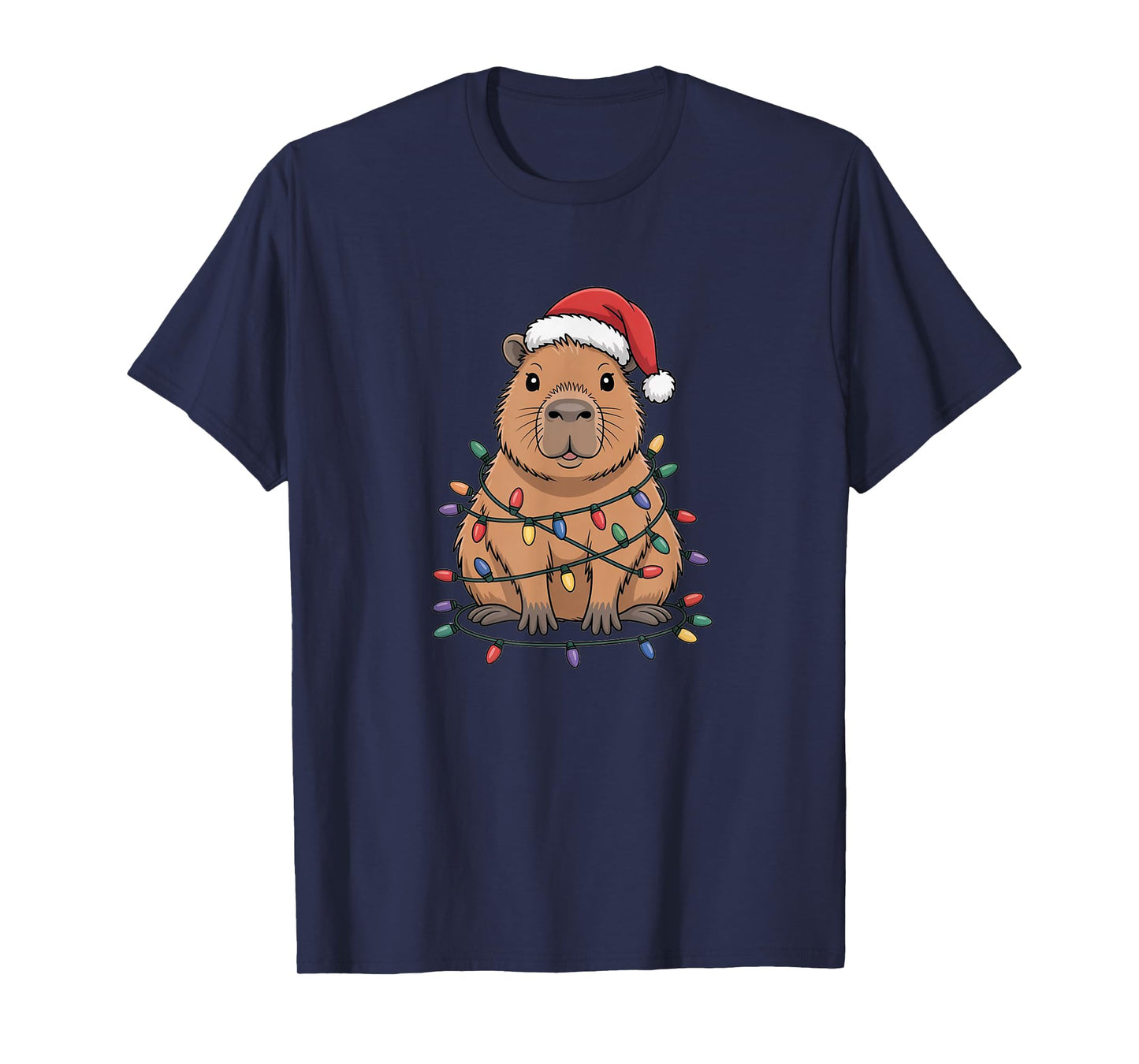 Funny Christmas Capybara Cute Cartoon Desing T-Shirt