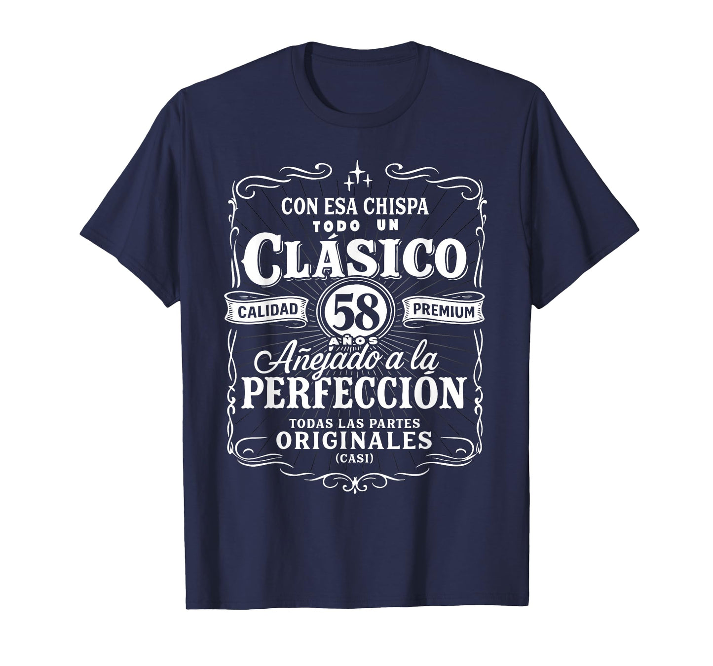 Vintage 58th Birthday Men Funny Cumpleaños 58 Spanish Gag T-Shirt