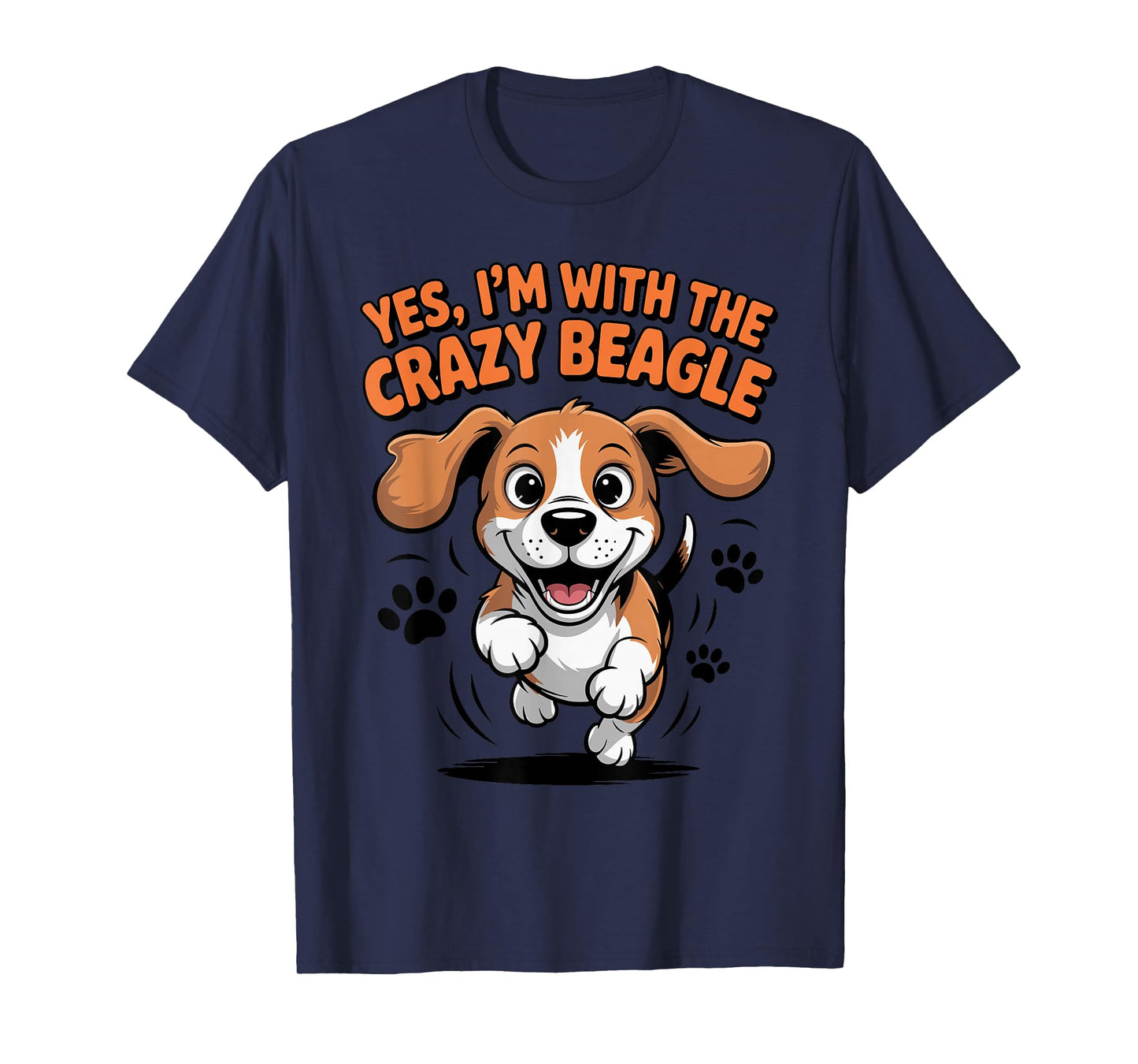 Funny Cute Pet Dog Breed Puppy Yes I'm with The Crazy Beagle T-Shirt
