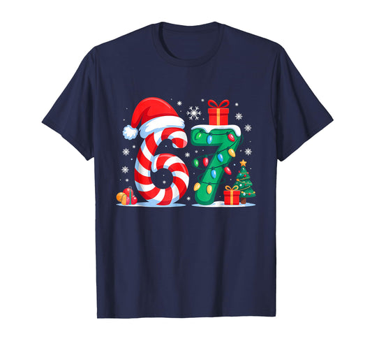 Funny 67 Christmas 6 7 Six Seven Meme 6 7 Matching Couples T-Shirt