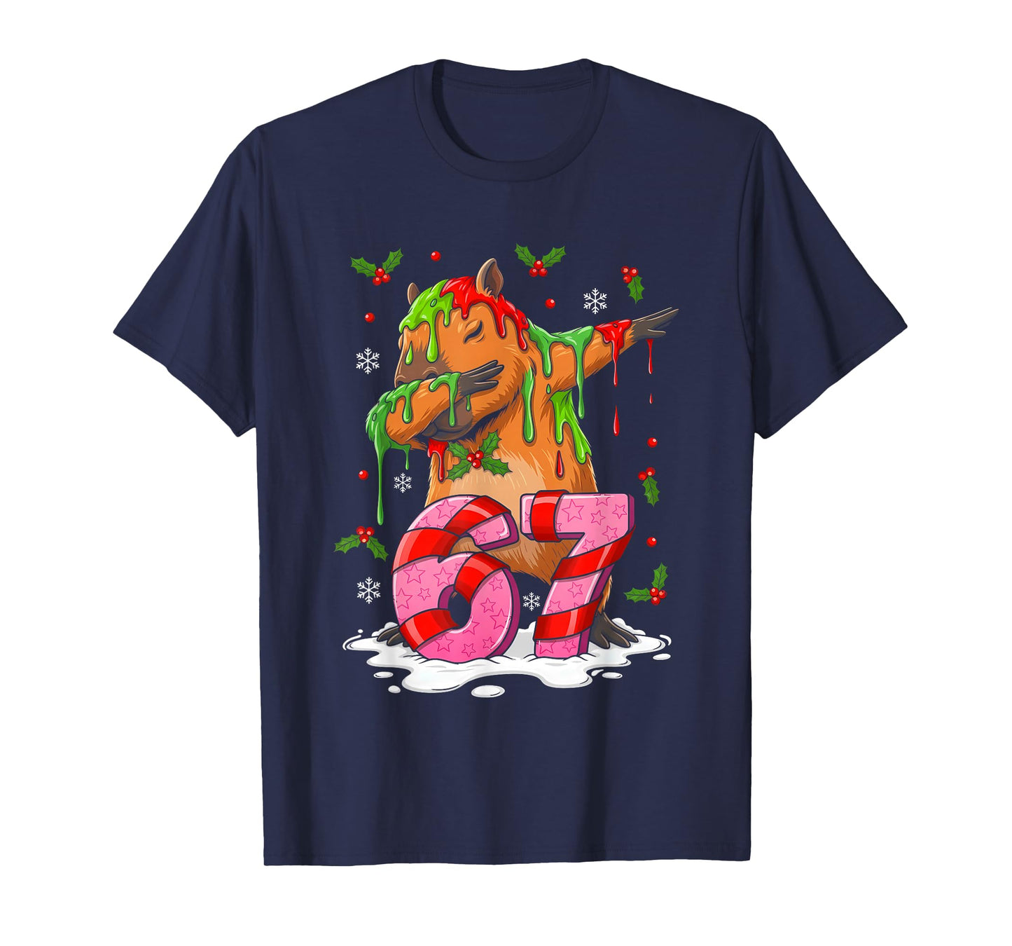 67 Christmas Funny 67 Brainrot Youth Kids Capybara 67 T-Shirt
