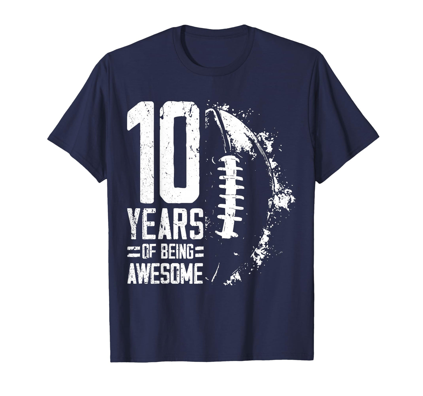 10th Birthday Retro American Football 10 Years Old Boy Girl T-Shirt
