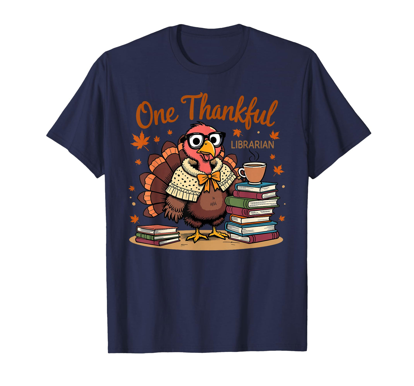 One Thankful Librarian Turkey Thanksgiving T-Shirt