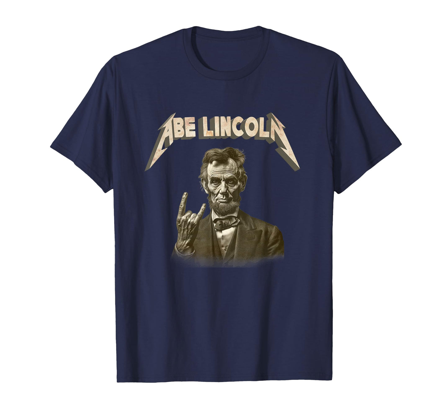 Funny 80s 90s Heavy Metal Music Band Abe Abraham Lincoln T-Shirt