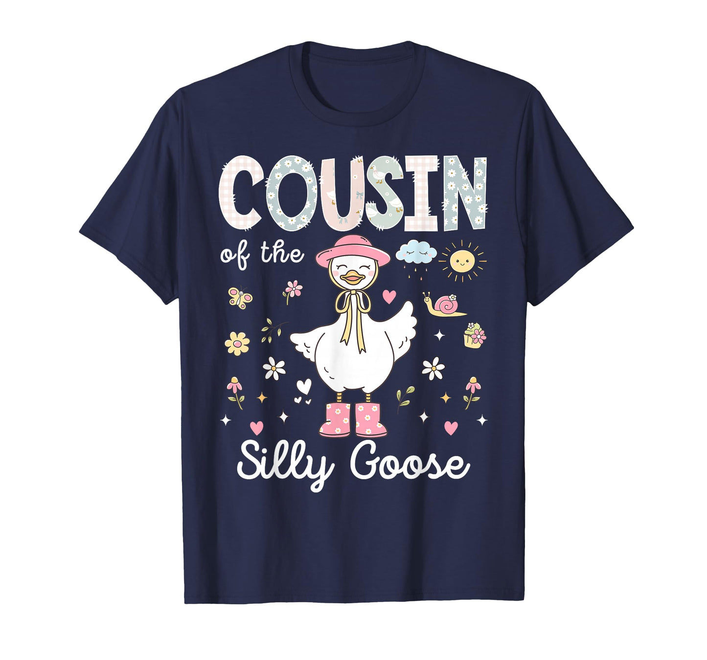Cousin of The Silly Goose 1st Birthday Girl Family Matching T-Shirt