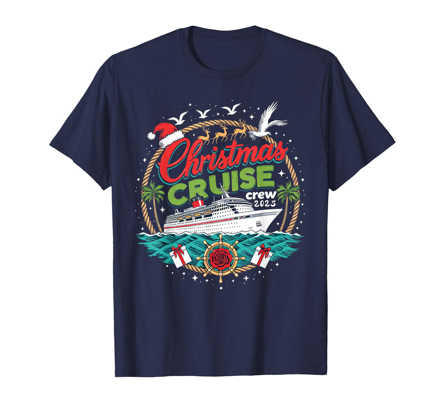 Christmas Cruise Crew 2025 Family Pajamas Holiday Vacation T-Shirt