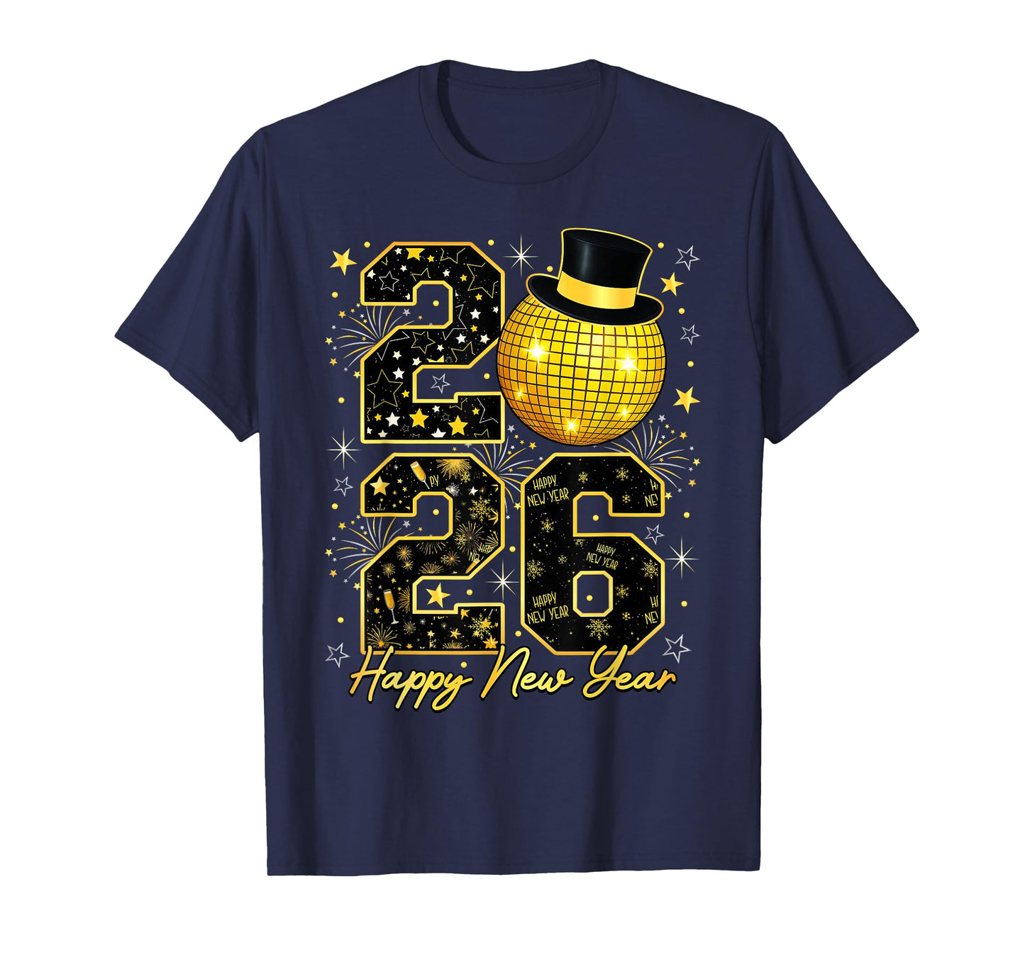 Happy New Year 2026 Disco Ball New Year's Eve Party Family T-Shirt
