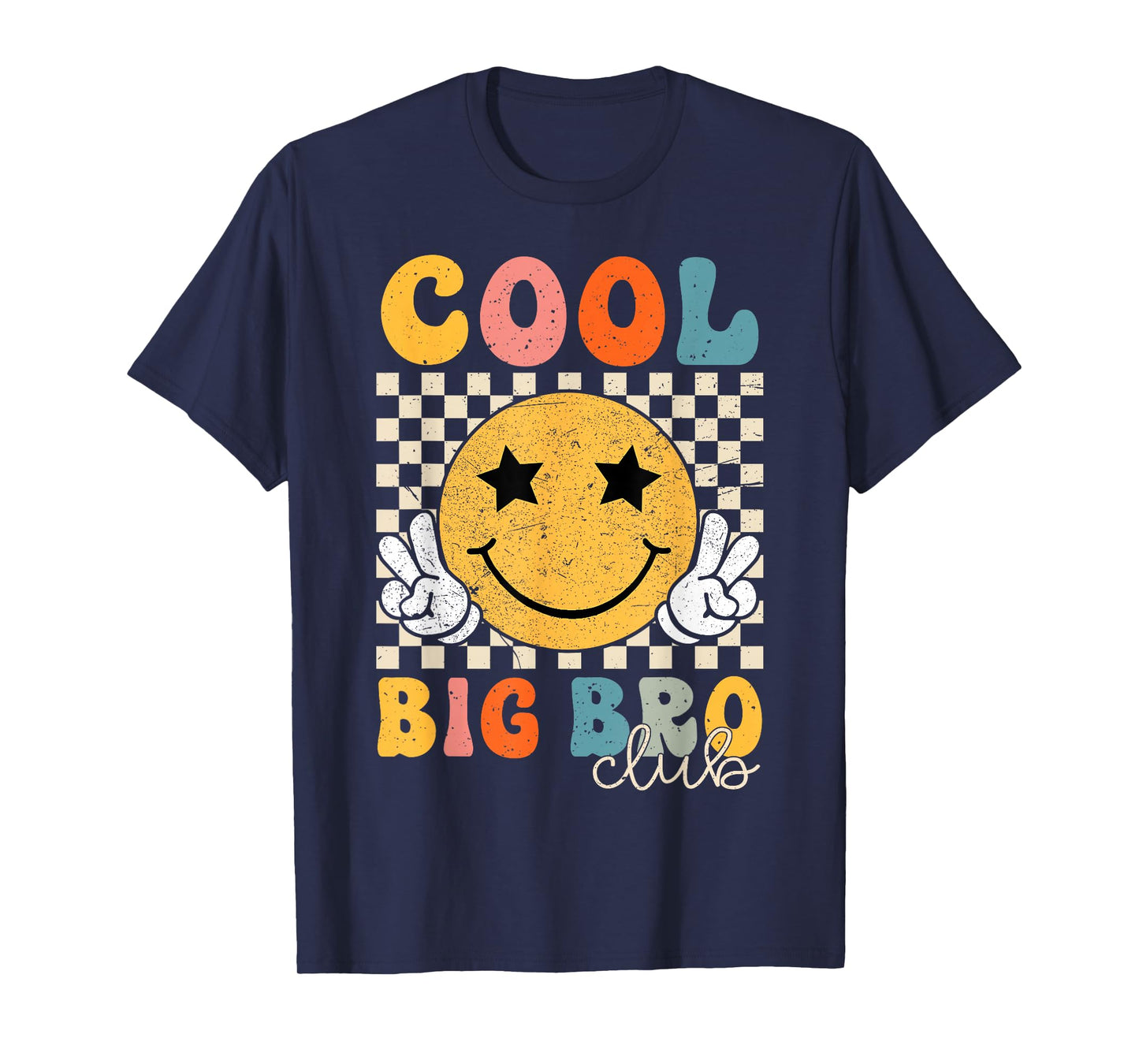 Groovy Cool Big Bro Club Retro Brother Matching Family T-Shirt