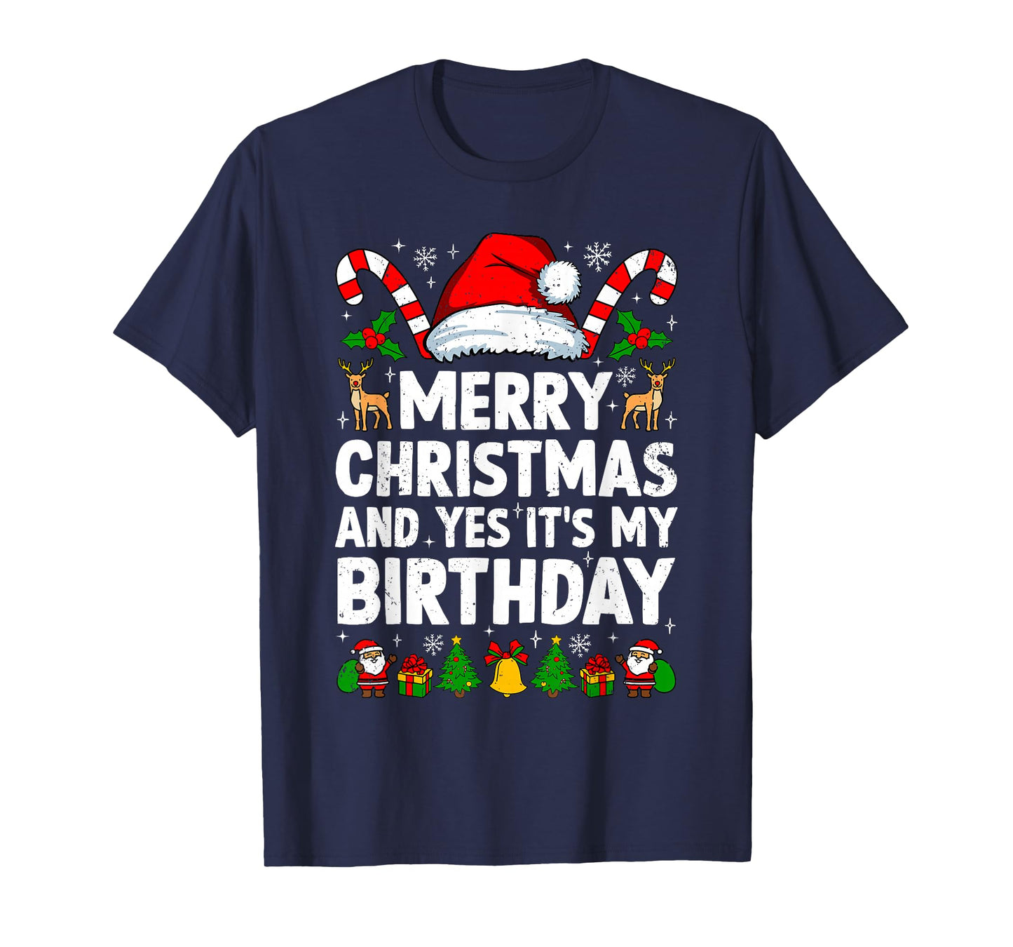 Merry Christmas & Yes It's My Birthday Xmas Bday Pajamas T-Shirt