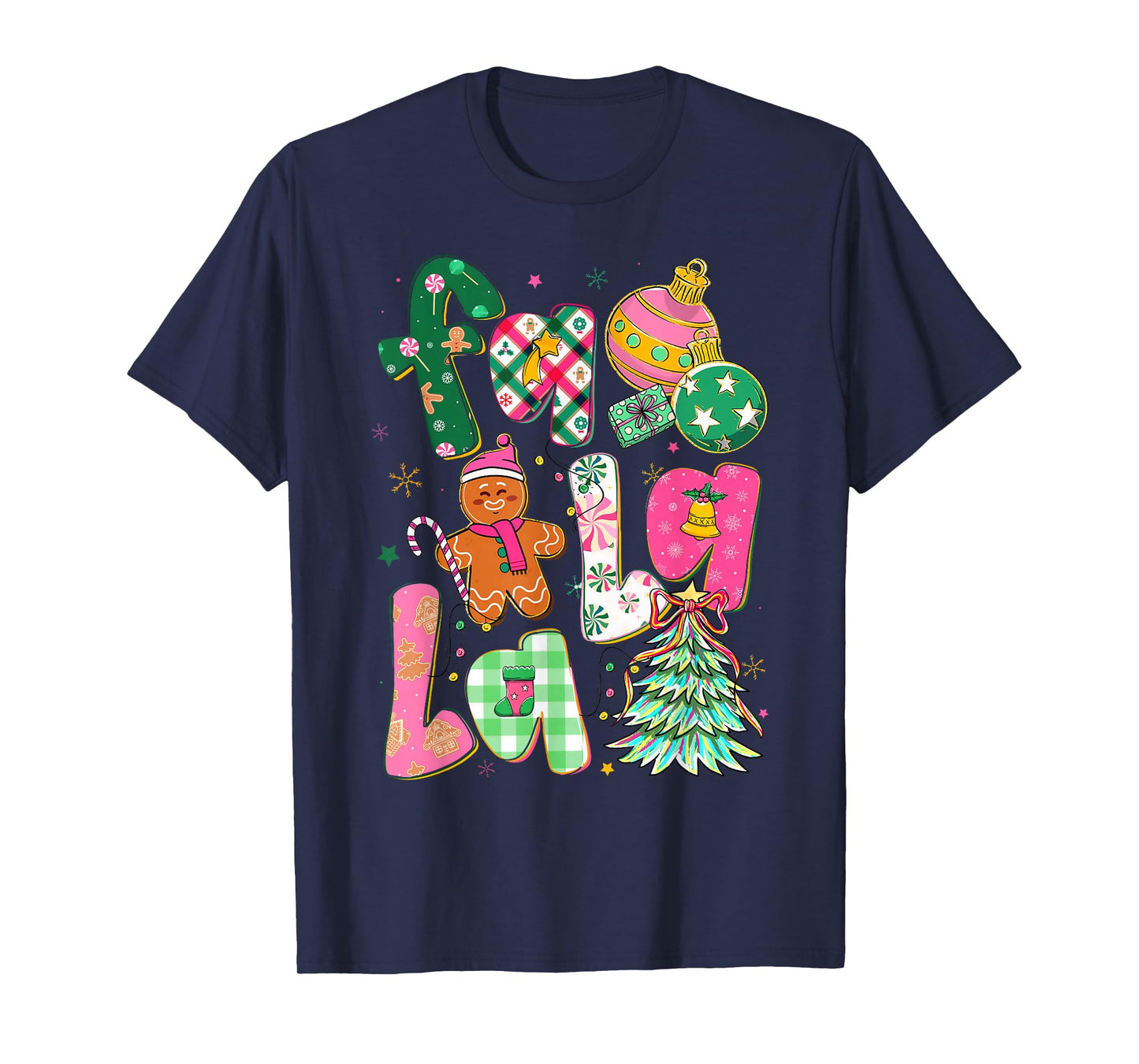 Falala Funny Xmas Song Christmas Retro Women Girls Kids T-Shirt