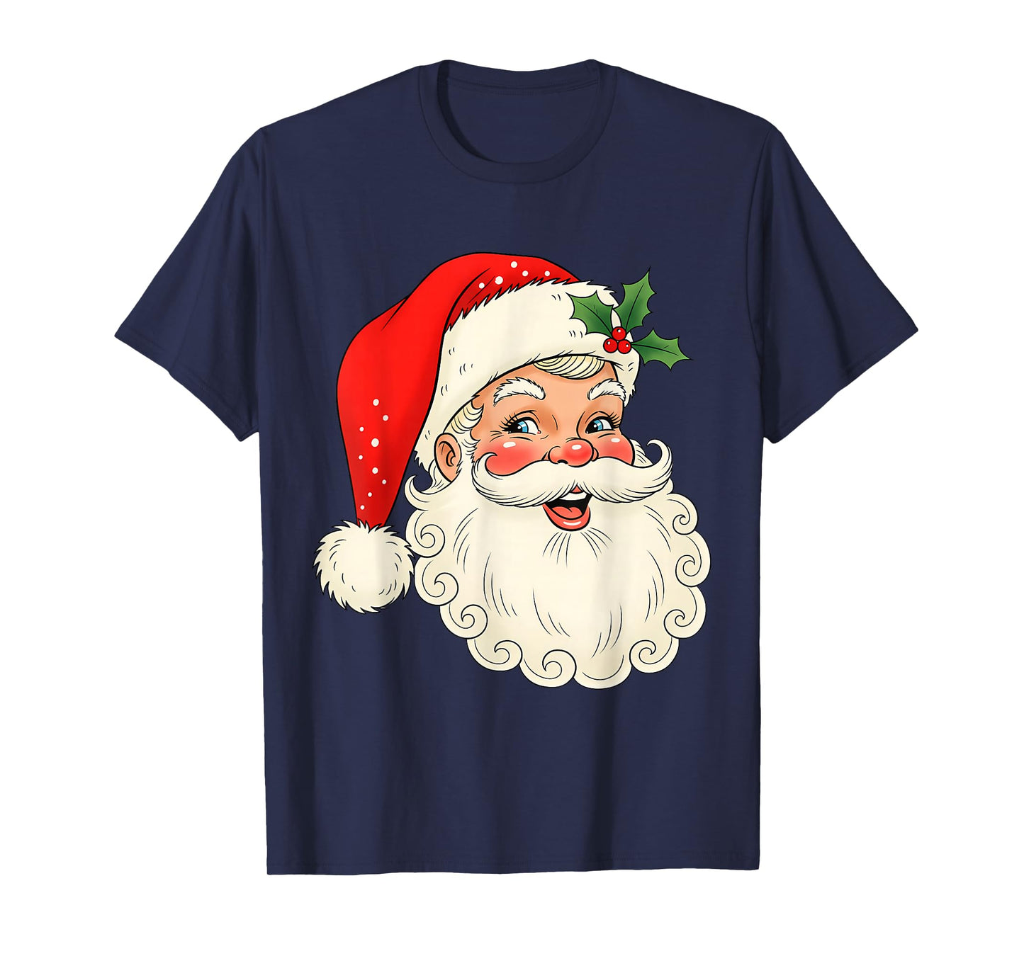 Vintage Santa Claus Face Retro Christmas Old Fashioned Xmas T-Shirt