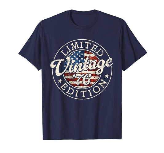 50 Years Old Gifts Vintage 1976 American Flag 50th Birthday T-Shirt
