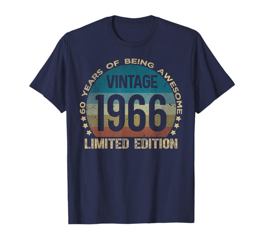 60 Year Old Gifts Vintage 1966 Limited Edition 60th Birthday T-Shirt