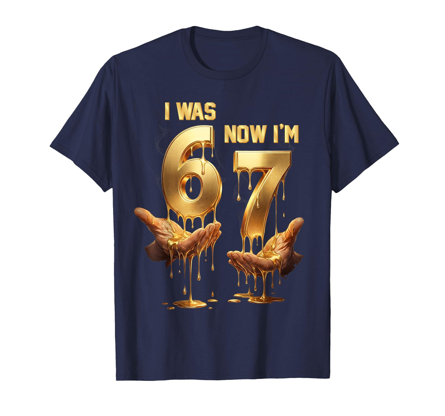 I was 6 Now I'm 7 Birthday Boys Kids Gold Drip 7th Birthday T-Shirt