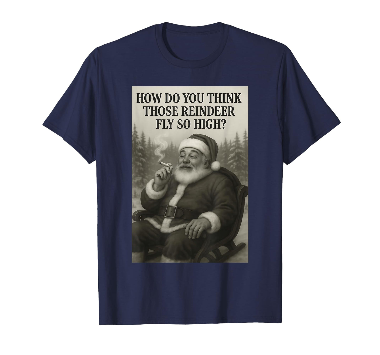 Cool Santa Claus Smoking Weed Marijuana 420 Christmas Quote T-Shirt