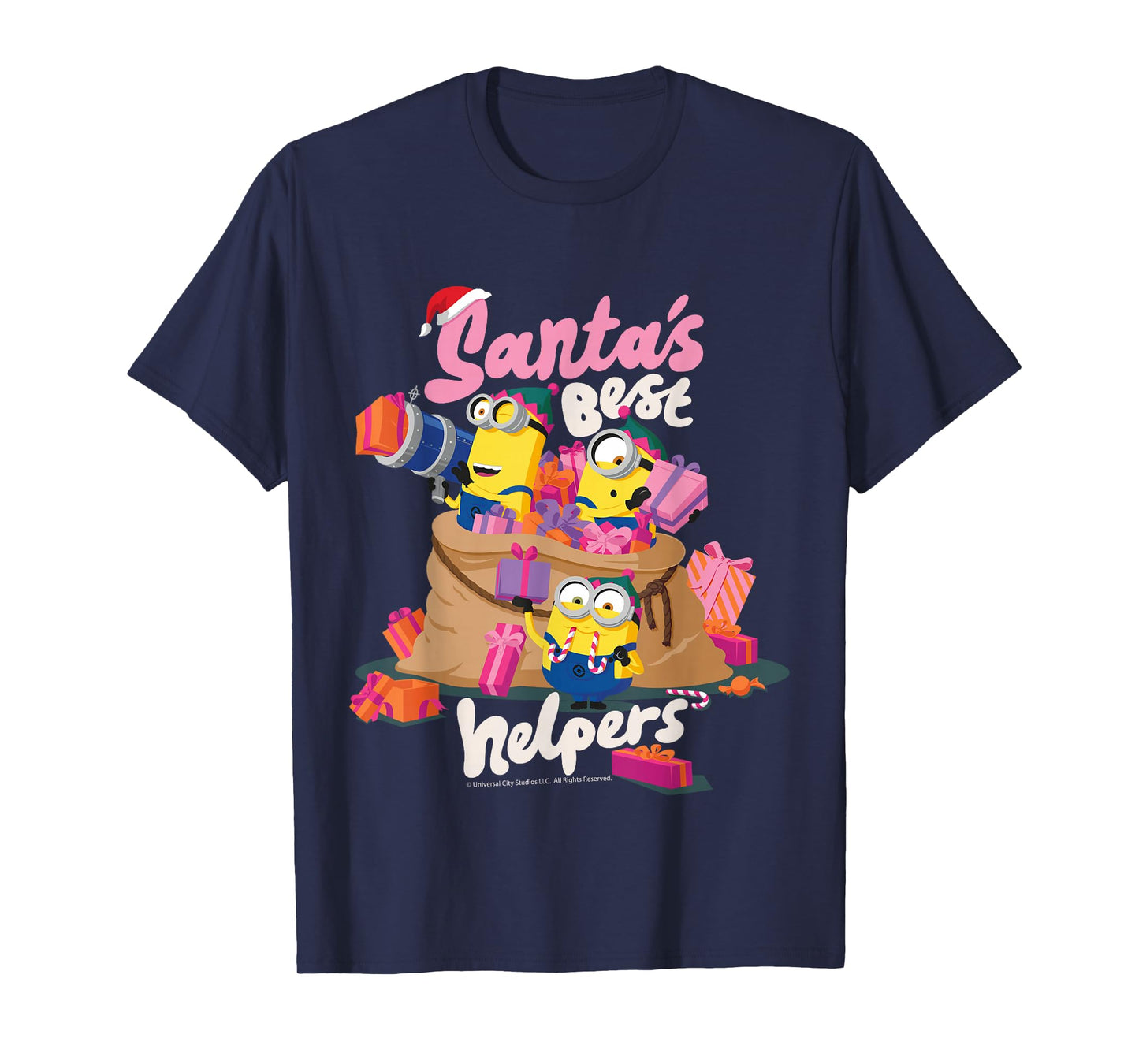 Santa's Best Helpers Minions Christmas Fun T-Shirt