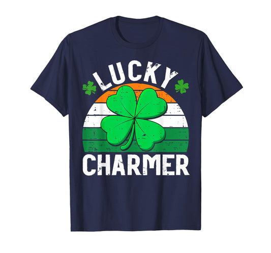 Lucky Charmer Shirts Boys Kids Girls Funny St Patricks Day T-Shirt