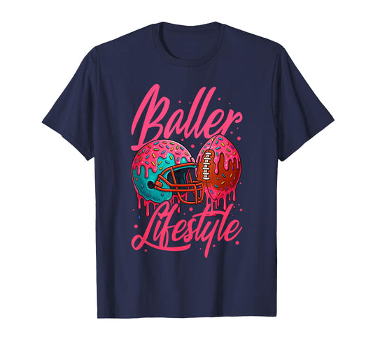 Football Drip Baller Lifestyle Ice Cream Drip for Boys Girls T-Shirt