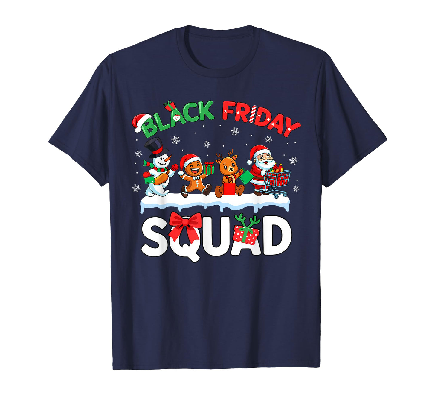 Friday Shopping Squad Christmas Black Shopping Family Group T-Shirt