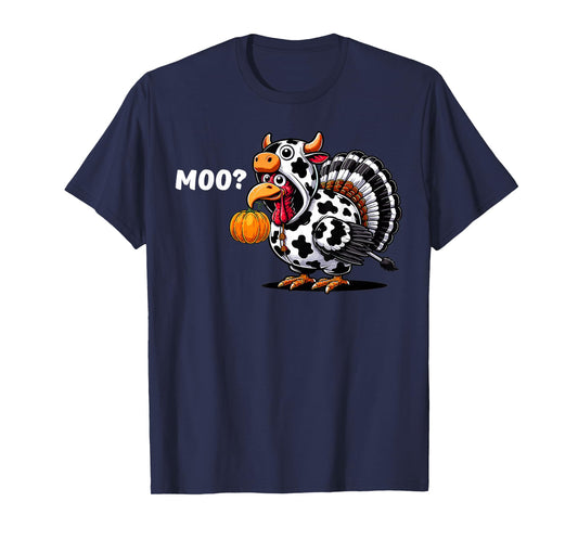 Moo Turkey Cow Costume Fall Thanksgiving Men Women T-Shirt
