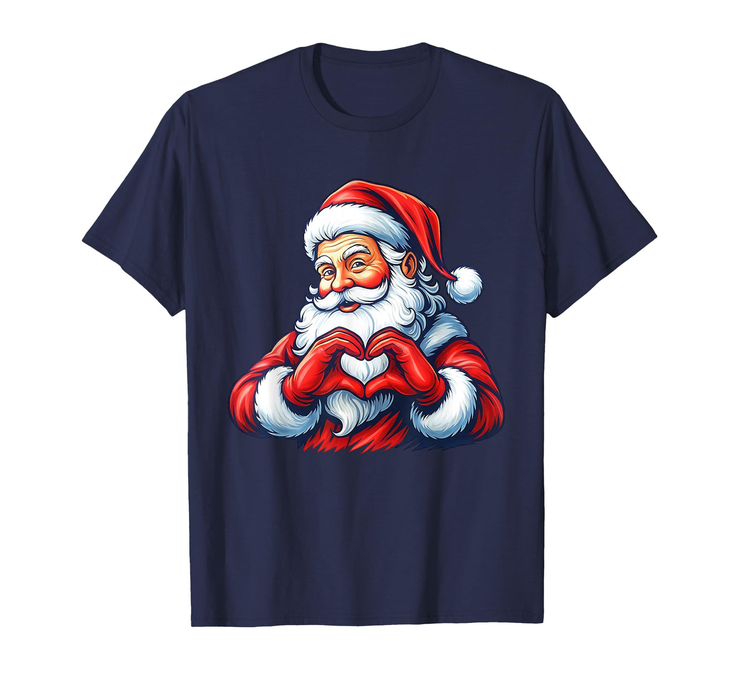 Santa Heart Hands Christmas Love T-Shirt
