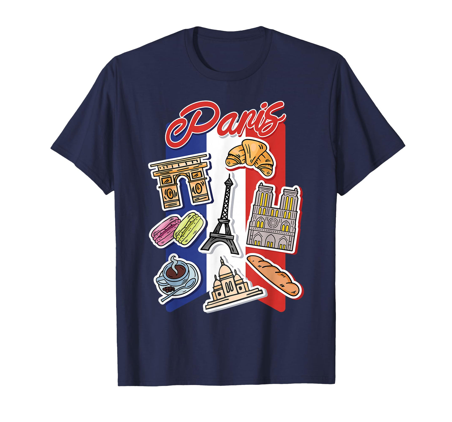 Retro Paris Food & Places France Fashion Collage Costume T-Shirt