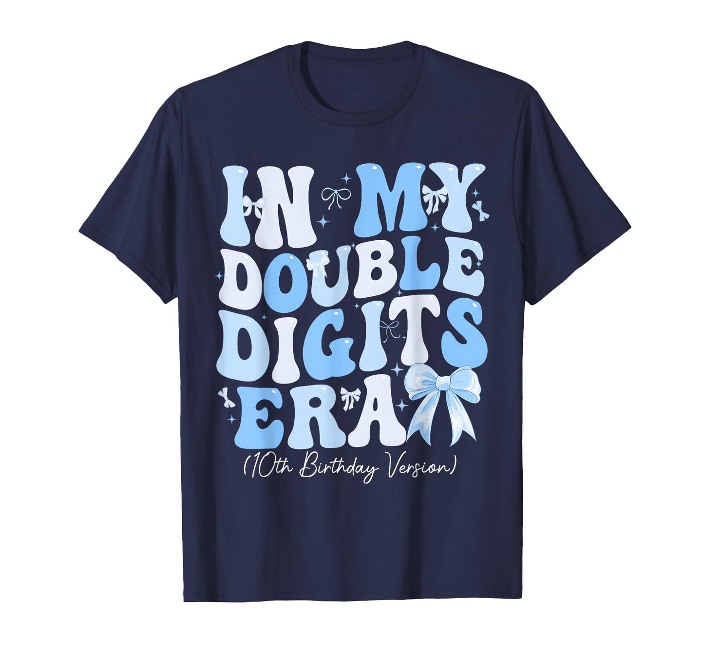 Groovy in My Double Digits Era 10th Birthday Coquette Bow T-Shirt