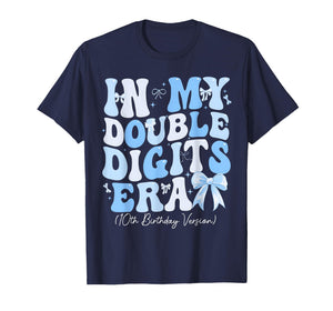 Groovy in My Double Digits Era 10th Birthday Coquette Bow T-Shirt
